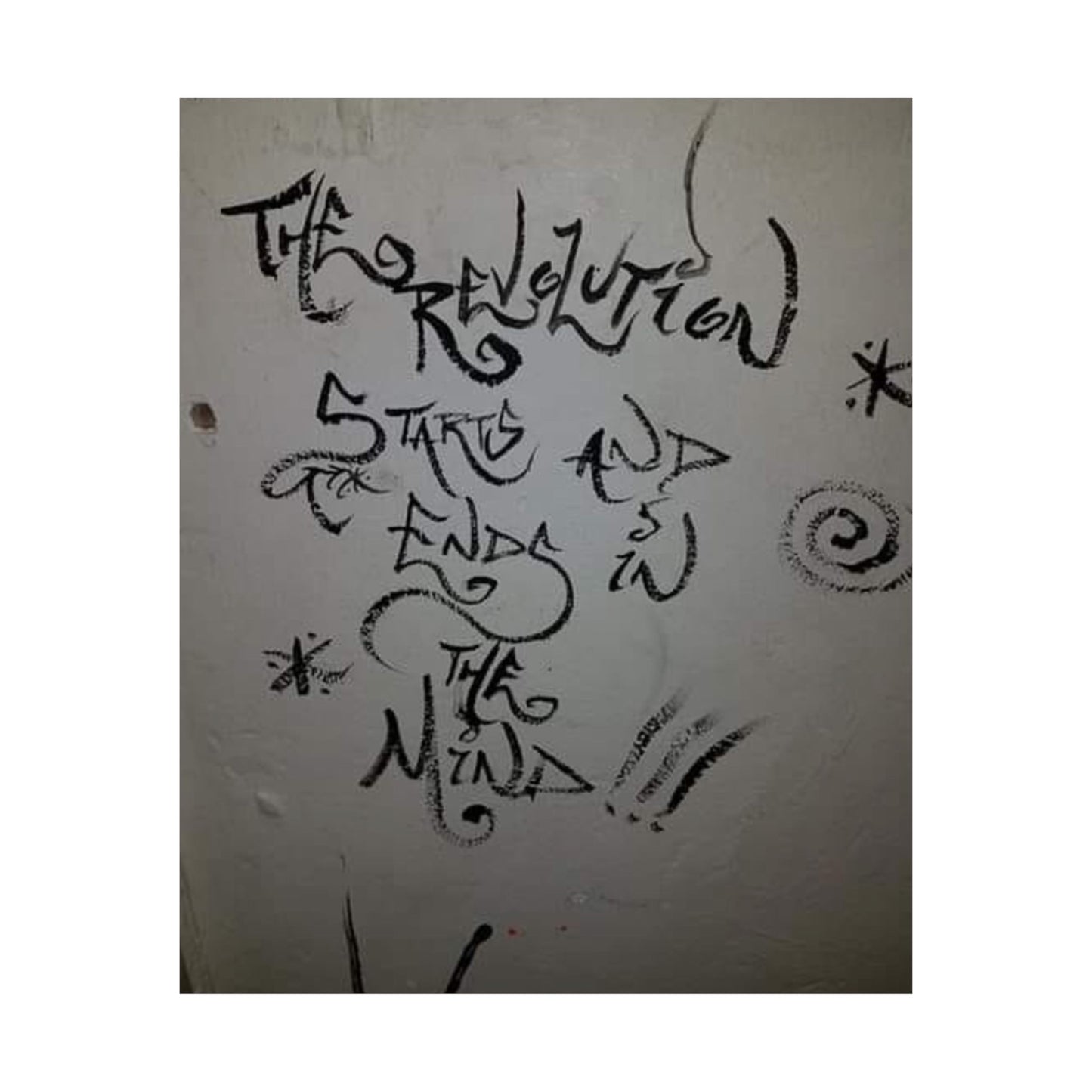 "Revolution Starts and Ends in the Mind" (Edinburgh Scotland Graffiti) - 9" by 11" Poster