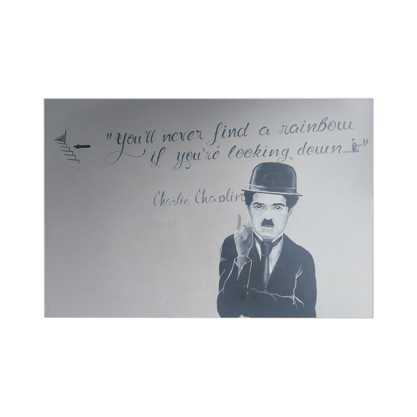 Welcome to My Reality Postcard Series: This photo was taken in Sarande, Albania. Charlie Chaplin is Correct.