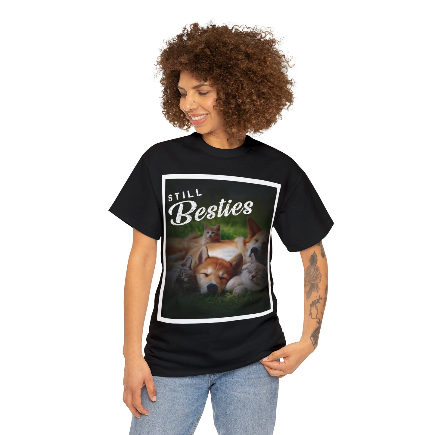 "Still Besties" - Autism Love Language - Dogs & Cats T-Shirt