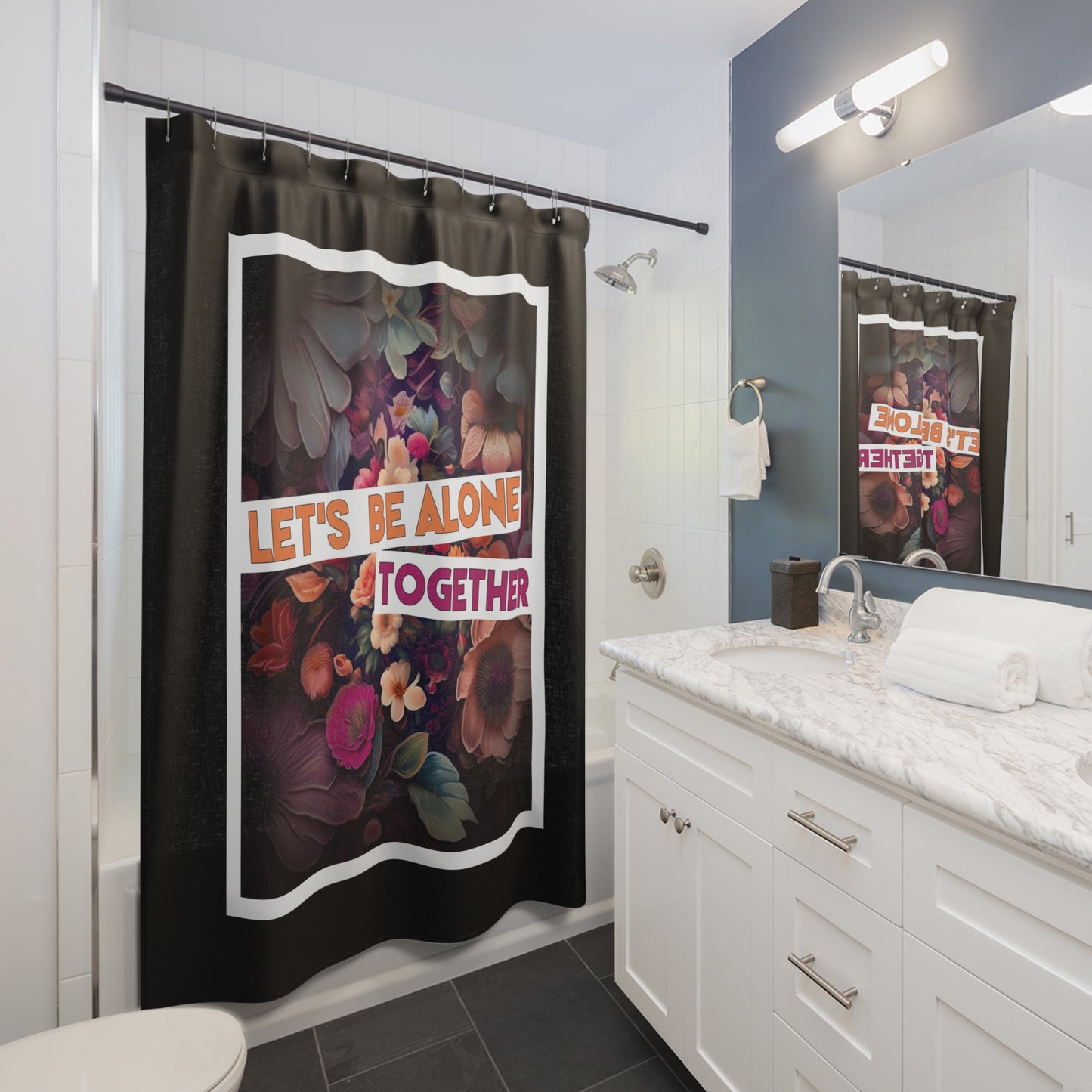 "Let's Be Alone Together" Autism Love Language - Shower Curtain