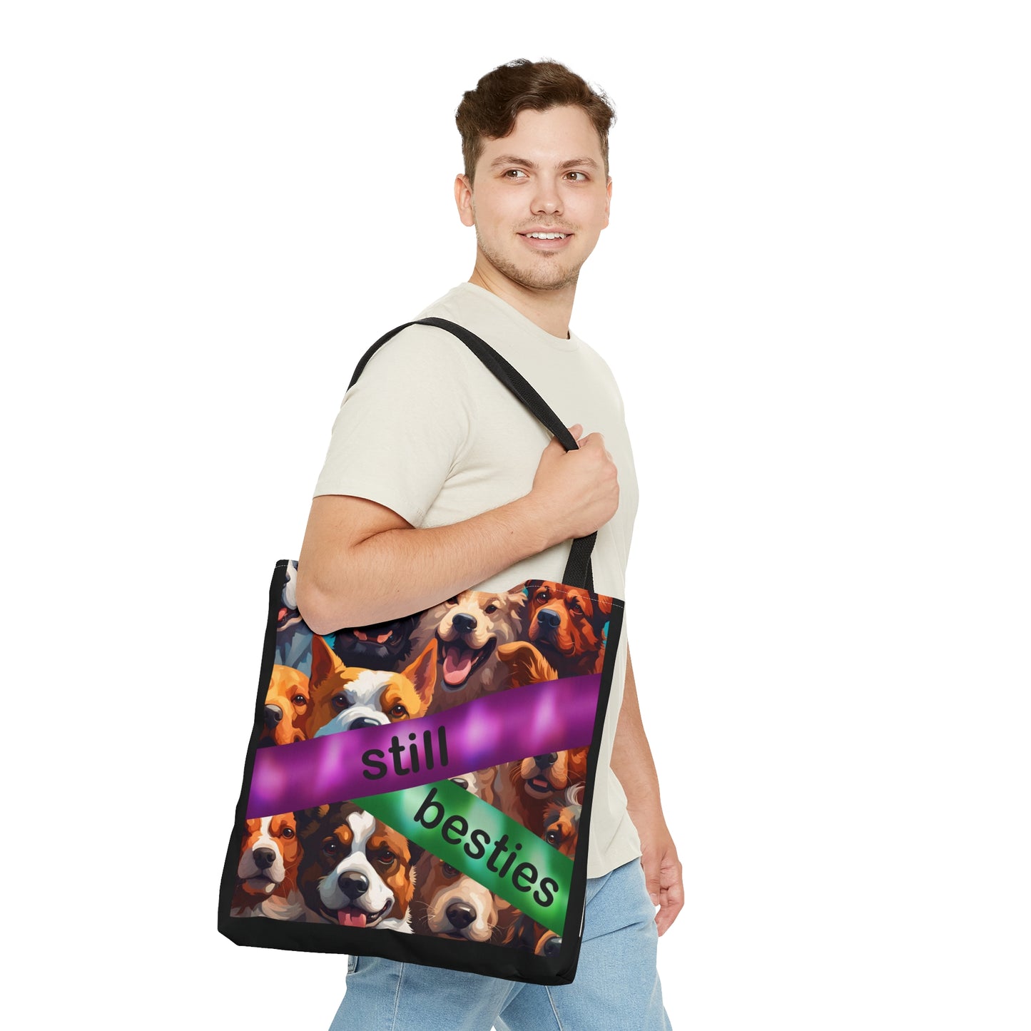 "STILL BESTIES" - Autism Love Language - Dogs & Cats & More Dogs Double Sided Tote Bag