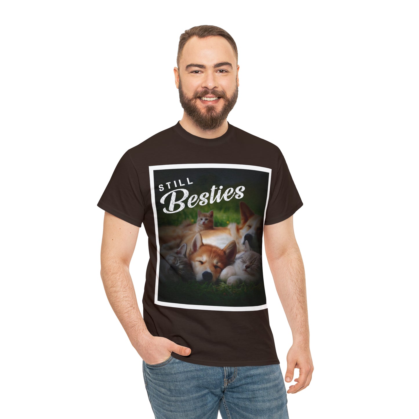 "Still Besties" - Autism Love Language - Dogs & Cats T-Shirt
