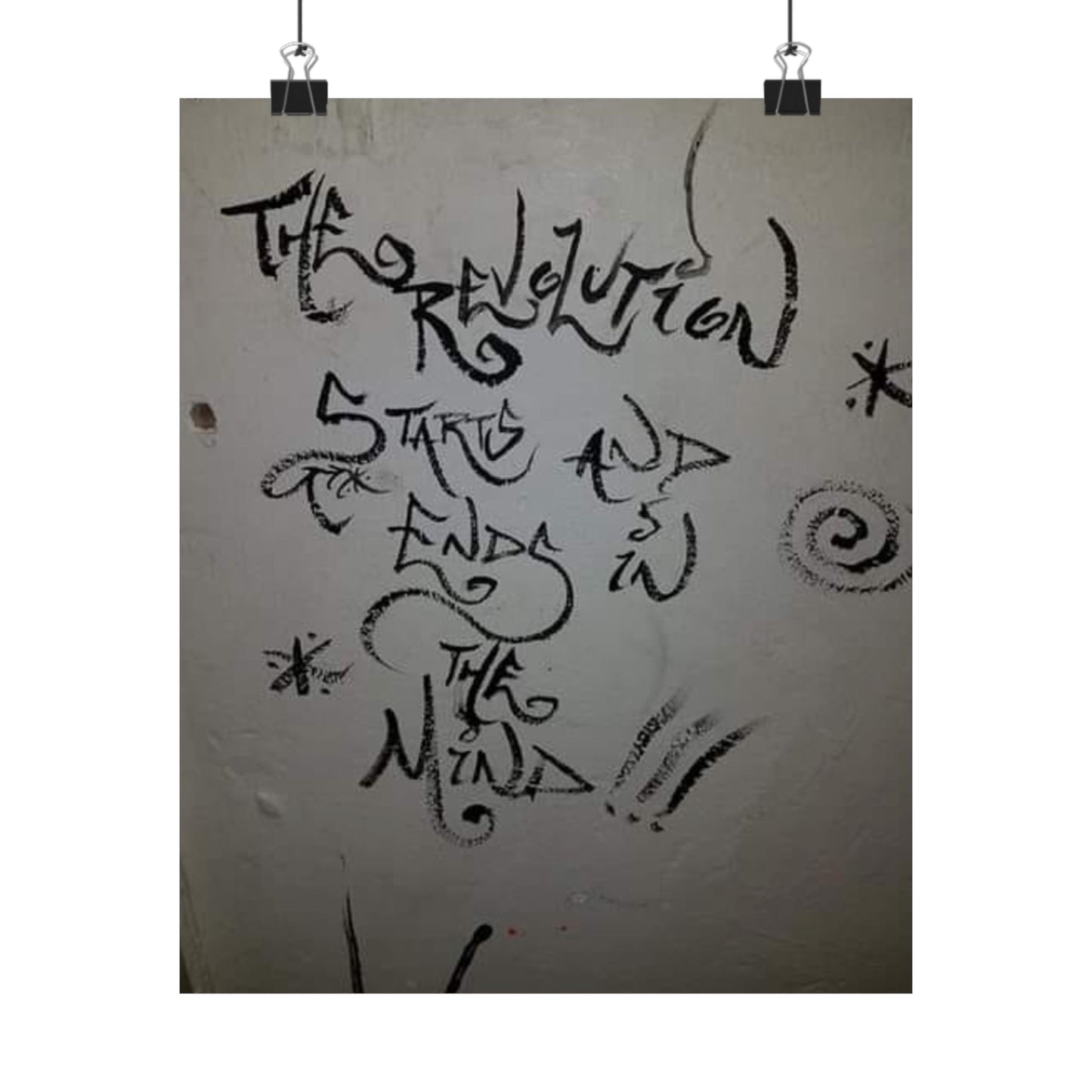 "Revolution Starts and Ends in the Mind" (Edinburgh Scotland Graffiti) - 9" by 11" Poster