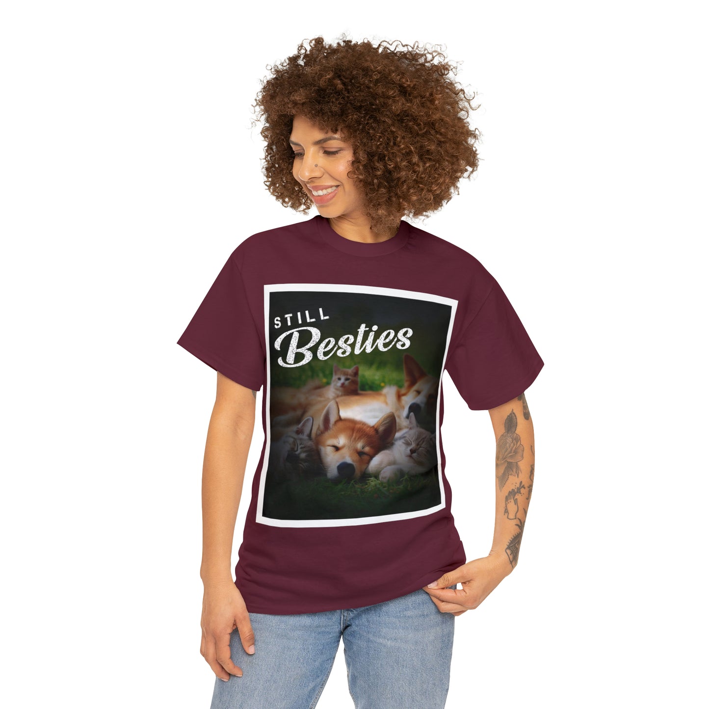 "Still Besties" - Autism Love Language - Dogs & Cats T-Shirt