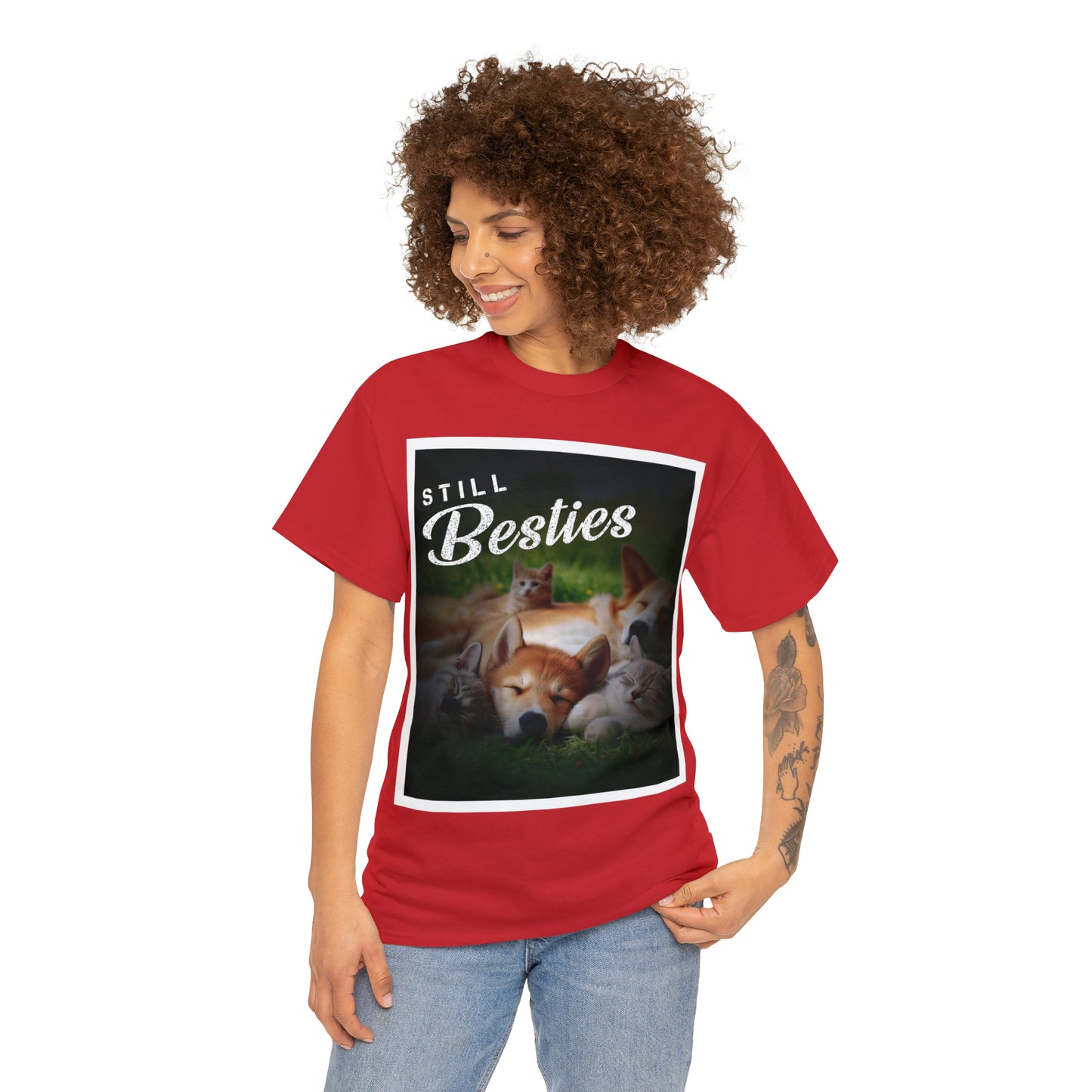 "Still Besties" - Autism Love Language - Dogs & Cats T-Shirt