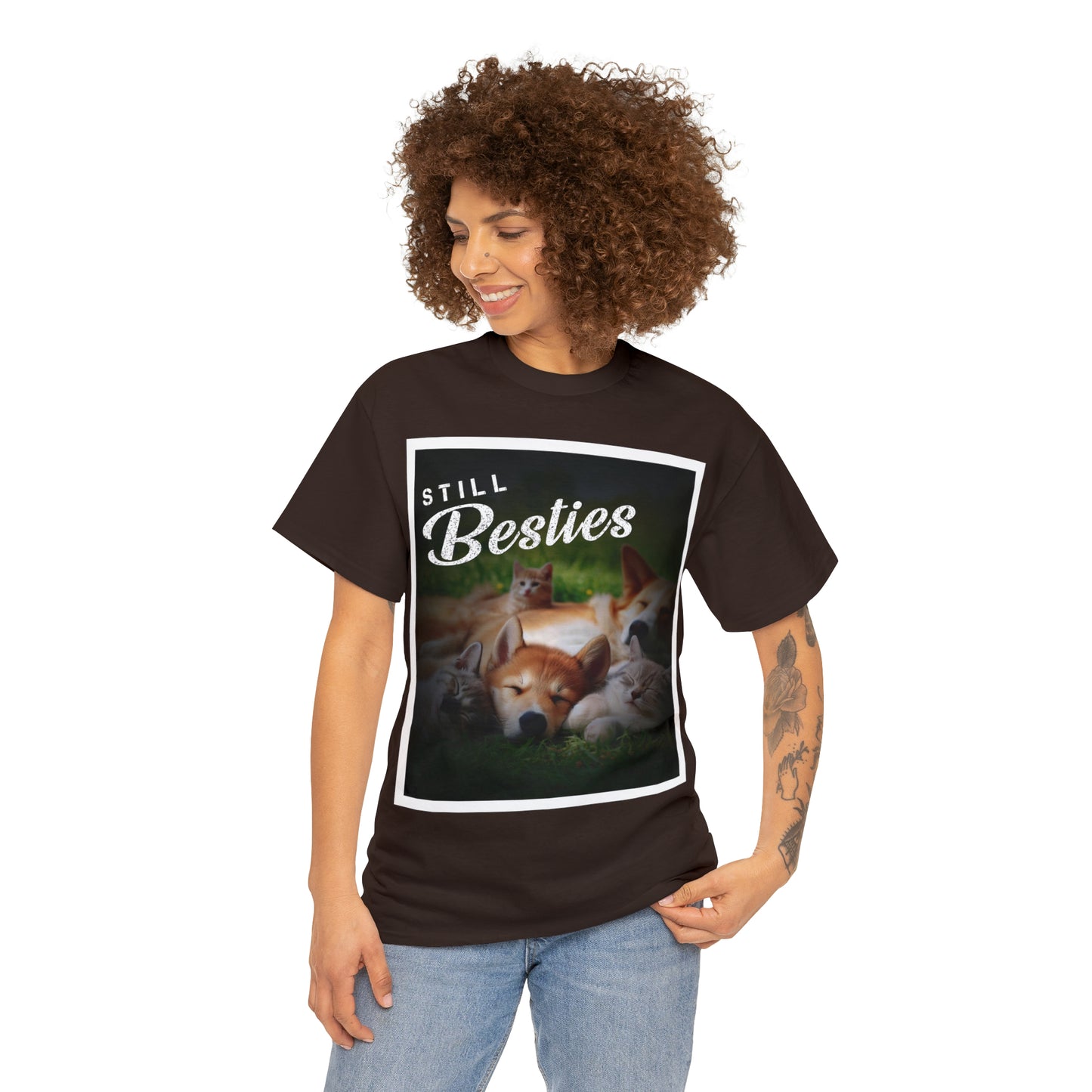 "Still Besties" - Autism Love Language - Dogs & Cats T-Shirt