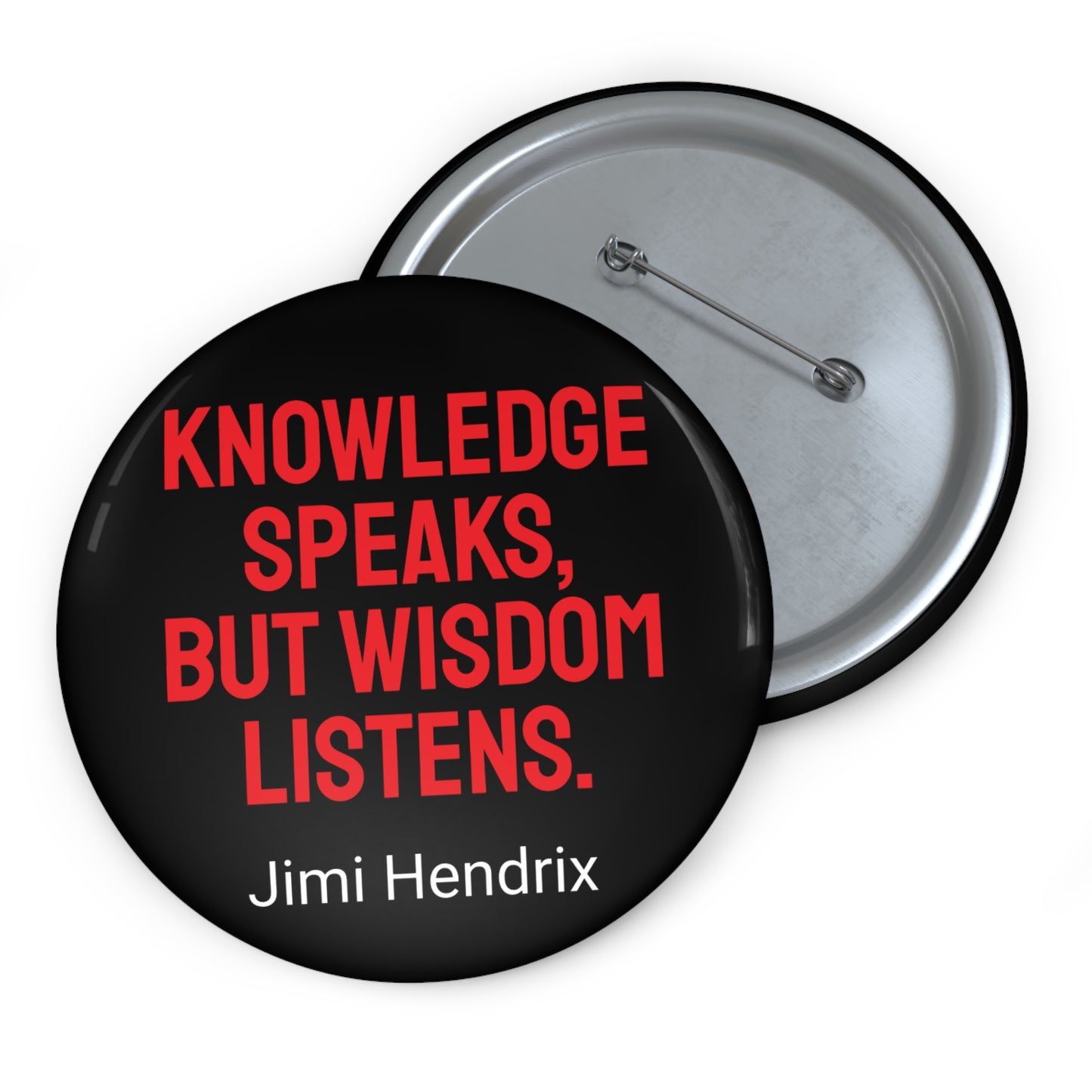 Knowledge Speaks, But Wisdom Listens Button