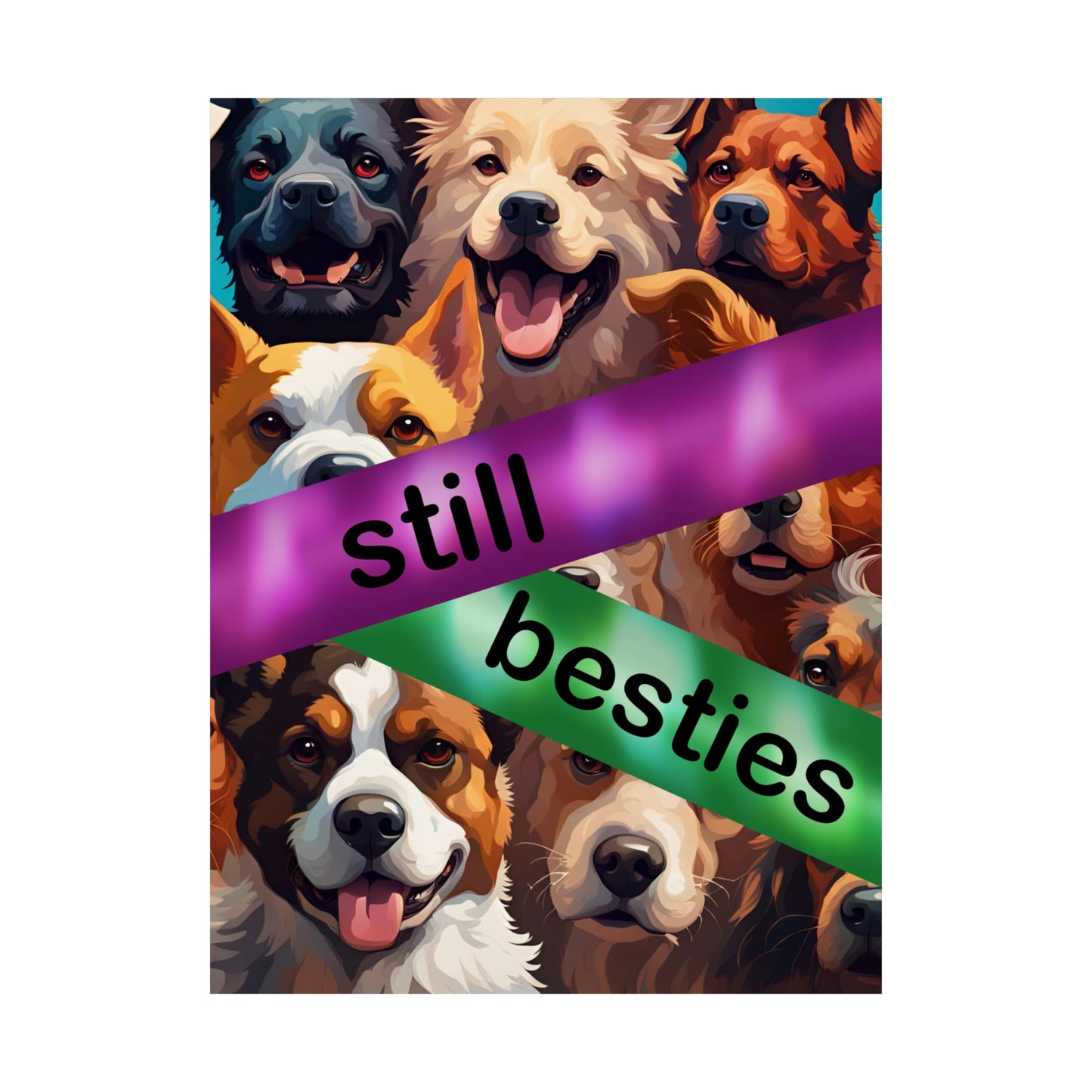 "STILL BESTIES" - Autism Love Language - Dogs Matte Vertical Posters