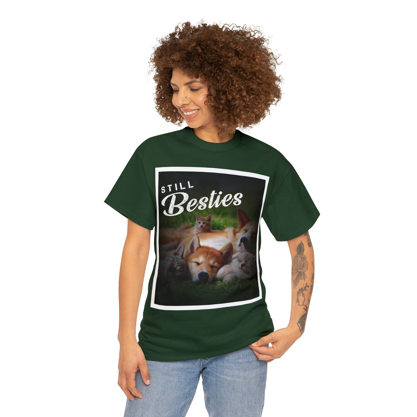 "Still Besties" - Autism Love Language - Dogs & Cats T-Shirt