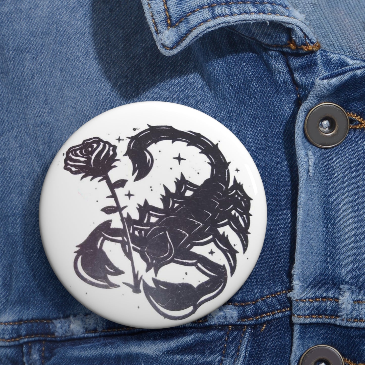 Scorpion with Rose Button