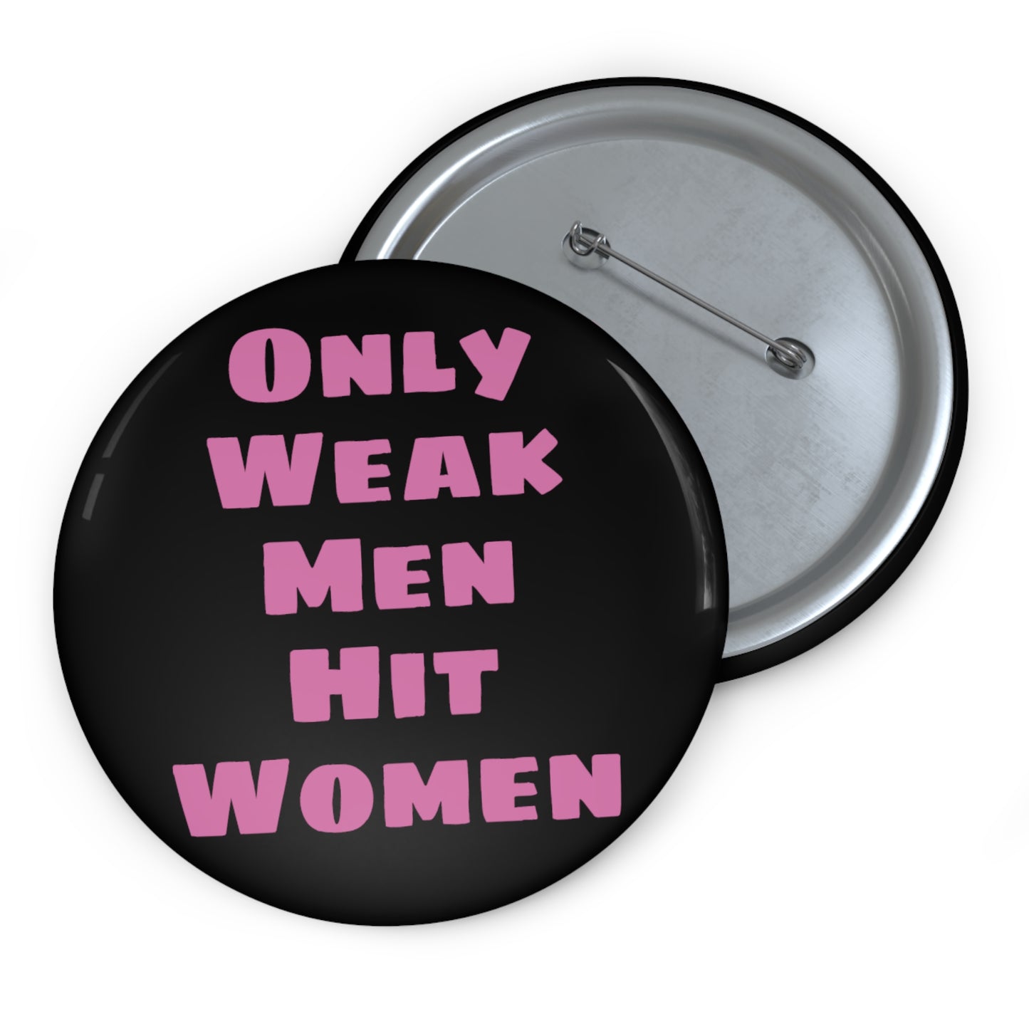 Only Weak Men Hit Women Button