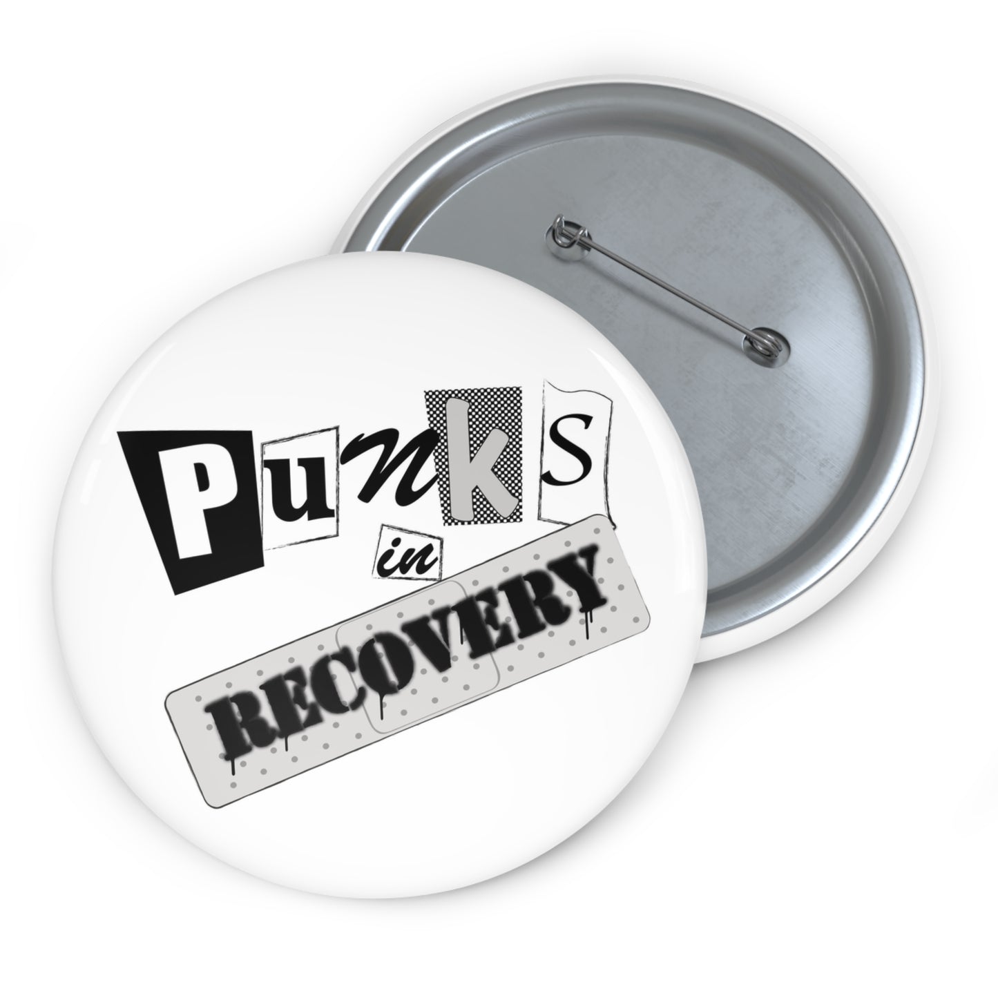 The Original "Punks in Recovery" - Button