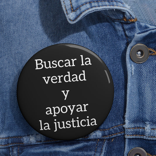 Buscar la verdad y apoyar la justicia botón