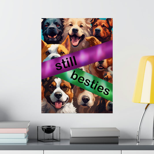 "STILL BESTIES" - Autism Love Language - Dogs Matte Vertical Posters