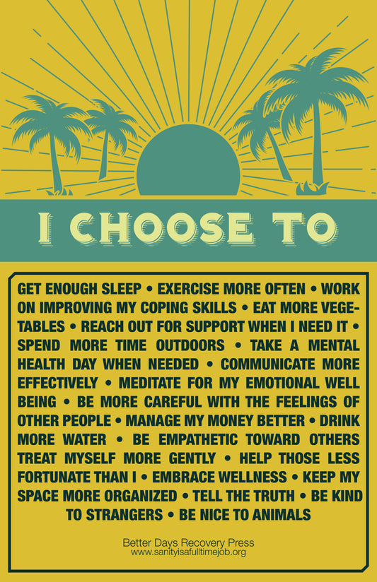 I Choose To Poster "Palm Trees and Rising Sun"