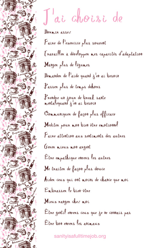 J'ai choisi de Poster Digital Download